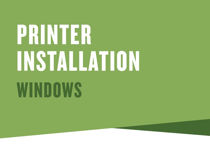 Printer Installation (Windows)
